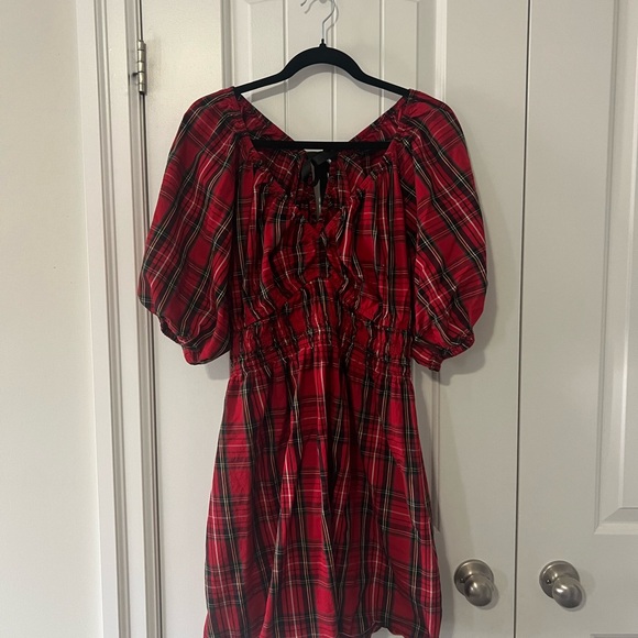Old Navy Red Tartan Plaid Dress - Picture 2 of 6